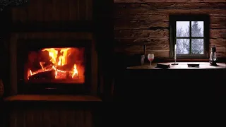 창밖의 빗소리와 벽난로 소리 ASMR 10시간 연속 재생, The sound of rain and fireplace outside the window, 불면증, 공부, 장작타는소리