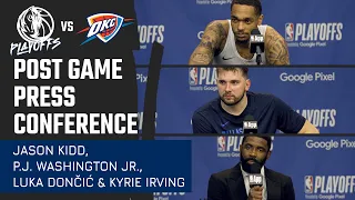 Jason Kidd, P.J. Washington Jr., Luka Dončić & Kyrie Irving  - Round 2 Game 3 vsOKC | Post Game