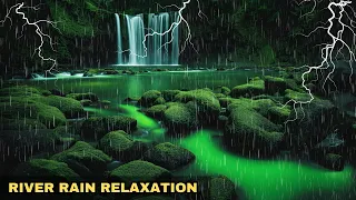 River Rain White Noise Therapy 🌧️ Nature's Peaceful Rain Relaxation