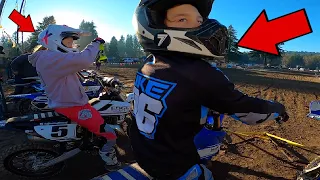 Brother and Sister Take Each Other out in Motocross Race