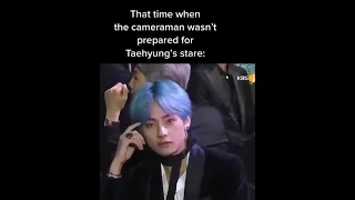 That time when the cameraman wasn't prepared for Taehyung's stare👀