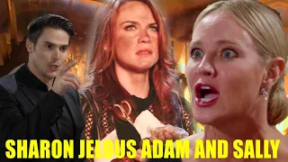 CBS Young And The Restless Spoilers Shock Sharon gets angry and jealous seeing Sally and Adam kiss