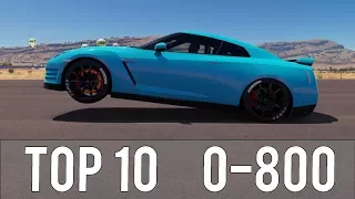 Forza Horizon 3 - TOP 10 FASTEST 0-800 CARS! CRAZY ACCELERATIONS!