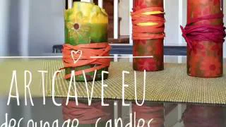 Decoupage candles