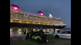 Golf Cart vs Disney Cruise Line HORN BATTLE at Port Canaveral!