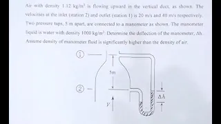 Mechanics of Fluids - Topic 5 - Example 1 - Bernoulli Equation 1