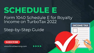 TurboTax 2022 Form 1040 - Schedule E Royalty Income