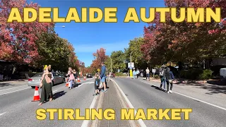 4K Australia Walking Tour | Exploring the Adelaide Stirling Market | Autumn Stroll