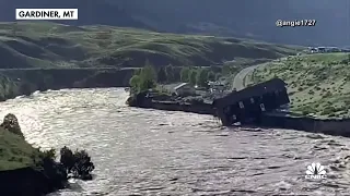 Historic flooding hits Yellowstone National Park