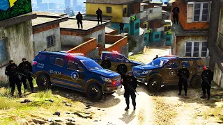 OPERAÇÃO DO BOPE EM FAVELA APREENDE ARMAS E DROGAS PMERJ | GTA 5 VIDA POLICIAL