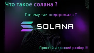 Что такое Solana ? Почему солана так выросла и что дальше?