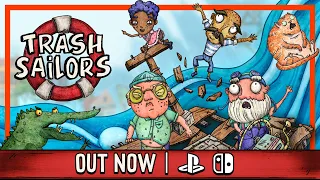 Trash Sailors - Launch Trailer (PS4, Switch) | Co-Op Trash Raft Simulator