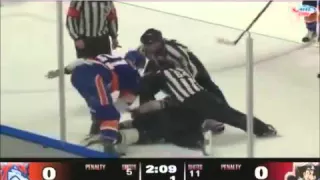 Dec 5, 2015 Greg McKegg vs Ben Holmstrom Portland Pirates vs Bridgeport Sound Tigers AHL