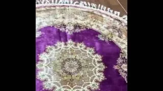 Camel Carpet ------ High Quality Round Oriental Purple Hand Knotted Silk Rug