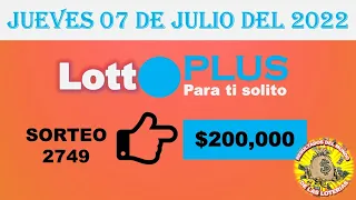 RESULTADO LOTTO SORTEO #2749 DEL JUEVES 07 DE JULIO DEL 2022 /LOTERÍA DE ECUADOR/