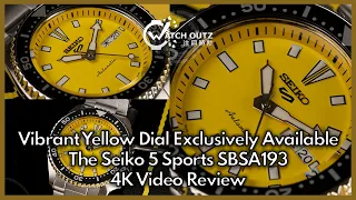 Vibrant Yellow Dial Exclusively Available - The Seiko 5 Sports SBSA193 4K Video Review
