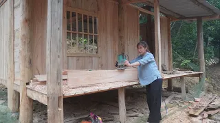 Amazing wood saw technique, Punching a hole to Complete walls House, Green farm life, free bushcraft