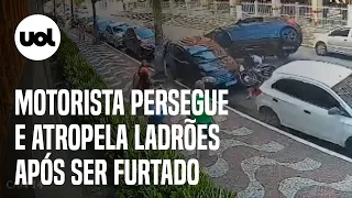 Motorista persegue e atropela ladrões após ser furtado em Praia Grande (SP); veja vídeo