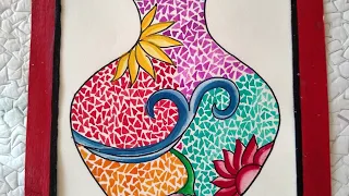 mosaic vase drawing for kids
