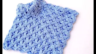🌿 Descubre El Elegante Ponchito de Flores  en Crochet ¡ Para todas las Tallas!