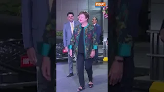 G20 Summit: IMF Managing Director Kristalina Georgieva shakes a leg on arrival in Delhi #g20