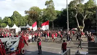KEDATANGAN SUPORTER ULTRAS INDONESIA MENGGEMURUH DI STADION GELORA BUNG KARNO