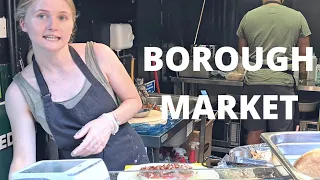 🇬🇧 BOROUGH MARKET, LONDON STREET FOOD, WALKING TOUR AROUND STREET FOOD MARKET IN LONDON, PAELLA, 4K