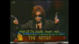 Prince receives The 2000 Artist Of The Decade Award Male