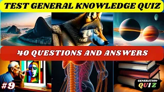 ✅✅😃😃 40 QUESTIONS TEST GENERAL KNOWLEDGE QUIZ | Pub Trivia Quiz 2023 CULTURE #09