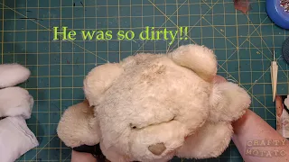 Restoring my Childhood Teddy Bear! (Stuffed Animal Restoration)