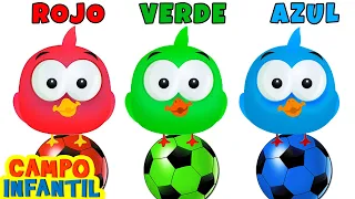 Campo Infantil - Learn Colors | Aprende Los Colores Con Simpáticos Pollitos Y Un Balón