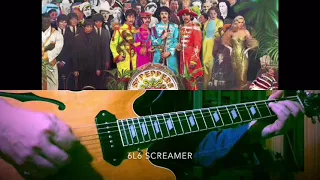 Beatles Sgt Pepper’s Lonely Hearts club band guitar cover Epiphone Casino Boss katana amp