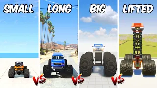 BIG, SMALL, LONG, LIFTED MONSTER TRUCK in GTA 5 vs TEARDOWN vs BEAMNG vs BRICK RIGS - WHICH IS BEST?