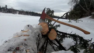 fire axe re-hang  and first chopping test