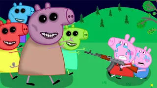 PEPPA PIG Zombie Apocalypse , Rainbow Colored Zombies At House ??? | Peppa Pig Funny Animation