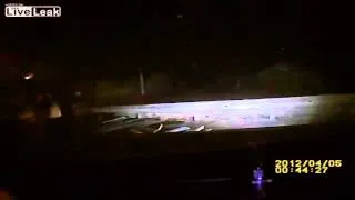 TRUCK CROSSES CENTRAL RESERVATION AND TAKES OUT CARS