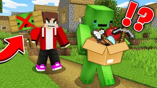 JJ Kick Mikey Out Of Village in Minecraft! - Maizen
