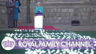 Queen Ignites Windsor Castle Jubilee Beacon