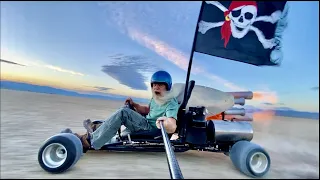 The Crazy Rocketman: driving the twin Pulsejet engine jet kart.