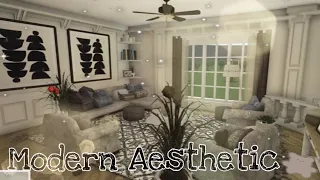 Modern Aesthetic Living Room Speedbuild, Bloxburg, junique