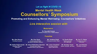Live Interaction on PMeVIDYA :  Mental Health Week on "Counsellor's Symposium"