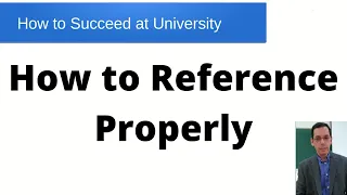 Succeed at University: How to Reference and Cite Properly