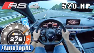 520HP AUDI RS4 B9 on AUTOBAHN [NO SPEED LIMIT] by AutoTopNL