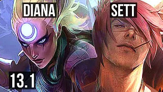 DIANA vs SETT (MID) | 7/0/3, 1.3M mastery, Godlike, 300+ games | KR Grandmaster | 13.1