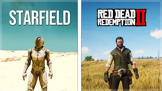 STARFIELD vs. Red Dead Redemption 2 | Details & Physics Comparison!