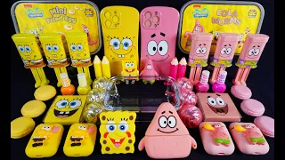 "Spongebob & PatrickStar" Slime Mixing Random into Slime! #Satisfying #SlimeVideos #ASMR #슬라임 (3)