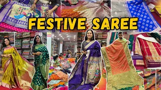 FESTIVE SAREE in Cheapest Prices | Saree Market in Mumbai | Silk Saree | Nauvari Saree