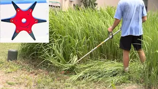 6 blade weed whacker attachment cutting tall grass