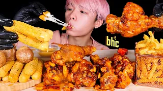 ASMR BHC FRIED CHICKEN, CHEESE STICKS, BALL, FRIES 🍟 (Eating Sound) | MAR ASMR