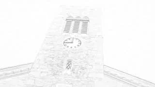 Scetch Church Clock Tower Strikes 9